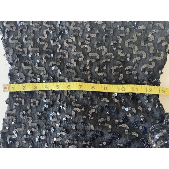 vintage 70s 80s dave and johnny sequin beaded Fringed Flapper Dress sleeveless - Picture 14 of 16